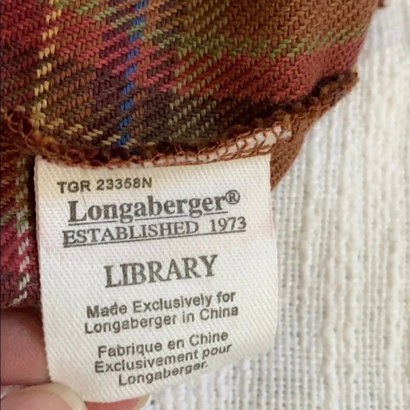 •Longaberger• Library Basket Liner, like new - Picture 3 of 3